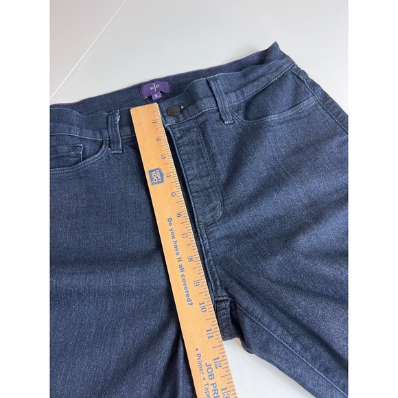 NYDJ Alyssia Rhinestone Cuffed Crop Jeans Dark Wash Women's Size 8 - Picture 10 of 14